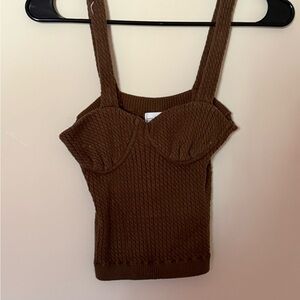 DANIELLE BERNSTEIN Chocolate Knit Top